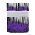 thumbnail image 1 of Forest Reversible Bedspread Set, Fantasy Woodland Under Heavy Fog Tall Trees Bushes Contrast Colors, Pillow Shams & Comforter Microfiber Bedding Set, 3 Sizes, Violet Dark Purple Grey, by Ambesonne, 1 of 4