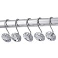 thumbnail image 4 of Cortina de ducha Bling Ganchos Anillos Acrílico Baño Juego de 12 anillos Afortunado Sencillez, 4 of 5
