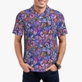 thumbnail image 4 of Vsdgher Watercolor Butterflies Print Men's Short Sleeve Stretch Polo Shirt, Moisture-Wicking Performance Polo Shirt, 4 of 8