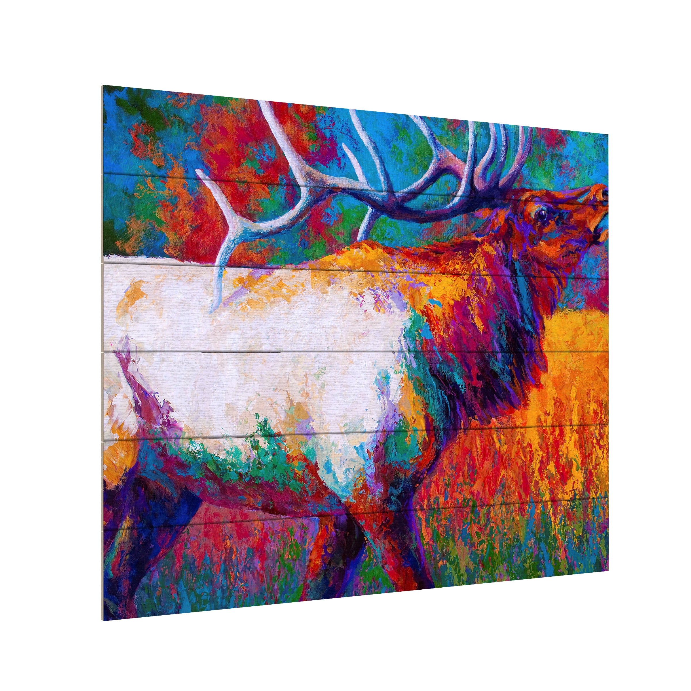 Marion Rose 'Chorus Elk' Wood Slat Art