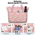 thumbnail image 2 of Tote Bag for Women - Pink Halloween Ghosts Shoulder Bag - Large Utility Work Duffle Bag with Zipper Handbag for Travel, Work, Sprots, 2 of 5