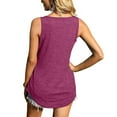 thumbnail image 4 of Defitshape Women's Square Neck Tanks Tops Sleeveless Cami Soft Casual Cotton Summer Cool Basic Thin Purple XX-Large, 4 of 4