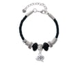 thumbnail image 2 of Delight Jewelry Silvertone Emoticon :-P - Cheeky - Lil Sister Celtic Knot Leather Bead Bracelet, 7"+2" Extender, 2 of 4