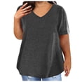 thumbnail image 2 of JURANMO Prime By Hour Maternity Tops for Women Loose Plus Size Short Sleeve Shirts Solid Casual V Neck Cotton Basic Tees Shirt Oversized Pullover Blouses Dark Gray XXXL, 2 of 6