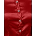 thumbnail image 6 of J. METHOD Women's Satin Button Down Shirt Long Cuff Sleeve Collar Silky Office Work Formal Casual Blouse Top NEWT74 Red M, 6 of 7