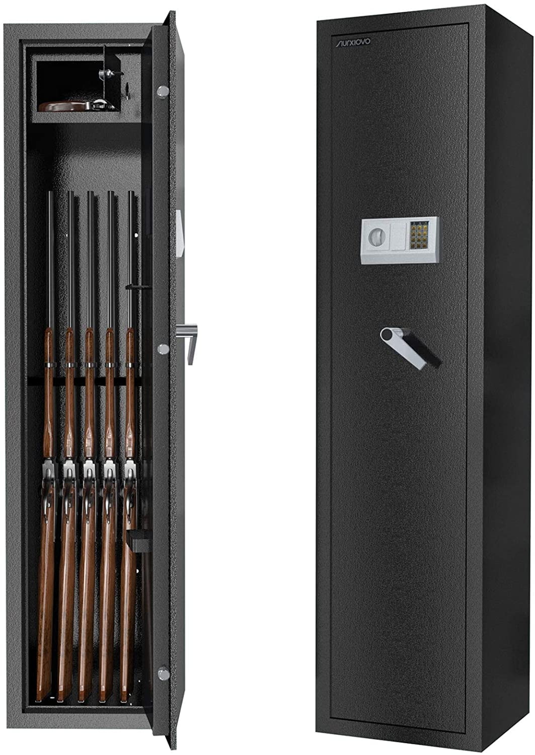 5 Rifle Eletronic Lock Steel Lockbox Firearm Cabinet Safe Gun Lockbox Storage 53 