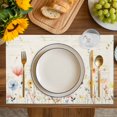 thumbnail image 4 of Watercolor Wildflowers Placemats Set of 8, Farmhouse Country Botanical Flowers Placemats for Dining Table, Place Mats for Kitchen Tabletop, Waterproof Wipeable Dining Table Mats Set, 4 of 9