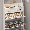 thumbnail image 6 of Miekor Furniture White Color Shoe Cabinet With 3 Doors 2 Drawers With Hanger,Large Space For Storage 08484, 6 of 8