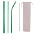 thumbnail image 1 of Juego de 5 cepillos de limpieza de pajitas reutilizables de acero inoxidable (verde) Likrtyny Para estrenar, 1 of 9