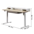 thumbnail image 3 of KOWO 48" K304 Electric Height Adjustable Standing Desk with Hutch and Drawer, Natural/White, 3 of 8
