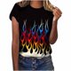 thumbnail image 1 of Lilgiuy Deals - Camisetas gráficas novedosas para mujer, camisetas con estampado de llamas y fuego, camisetas casuales de verano de manga corta, camisetas básicas holgadas en rojo, 1 of 8