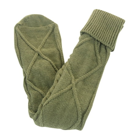 

ZRBYWB Women Socks Autumn And Winter Solid Color Over The Knee Knit Socks