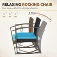 thumbnail image 4 of Homall Patio Furniture Set Outdoor Rocker All Weather PP Rocking Chair with Cushion Set of 3, Blue, 4 of 7