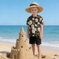 thumbnail image 6 of Dailycode Small Short Sleeve Button Down Shirts Flower and Golden Leaves Casual Shirt 3-10 Years, 6 of 9