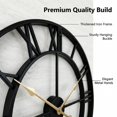 thumbnail image 7 of 24 inch Black Cutout Large Metal Wall Clock, Steampunk Decorative Analog Clocks for Living Room Home Wall Decor, 7 of 7