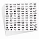 thumbnail image 1 of 960 pegatinas de boca con ojos negros, 48 diseños expresión para tazas, álbumes recortes, manualidades, decoración DIY., 1 of 5