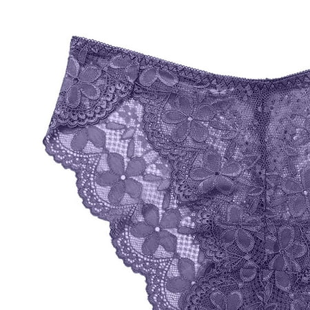 

Cathalem Lace Panties Womens Lace Underwear No Show Bikini Panties Ladies Hipster Stretch Underwear Women Bulk Underpants Purple One Size