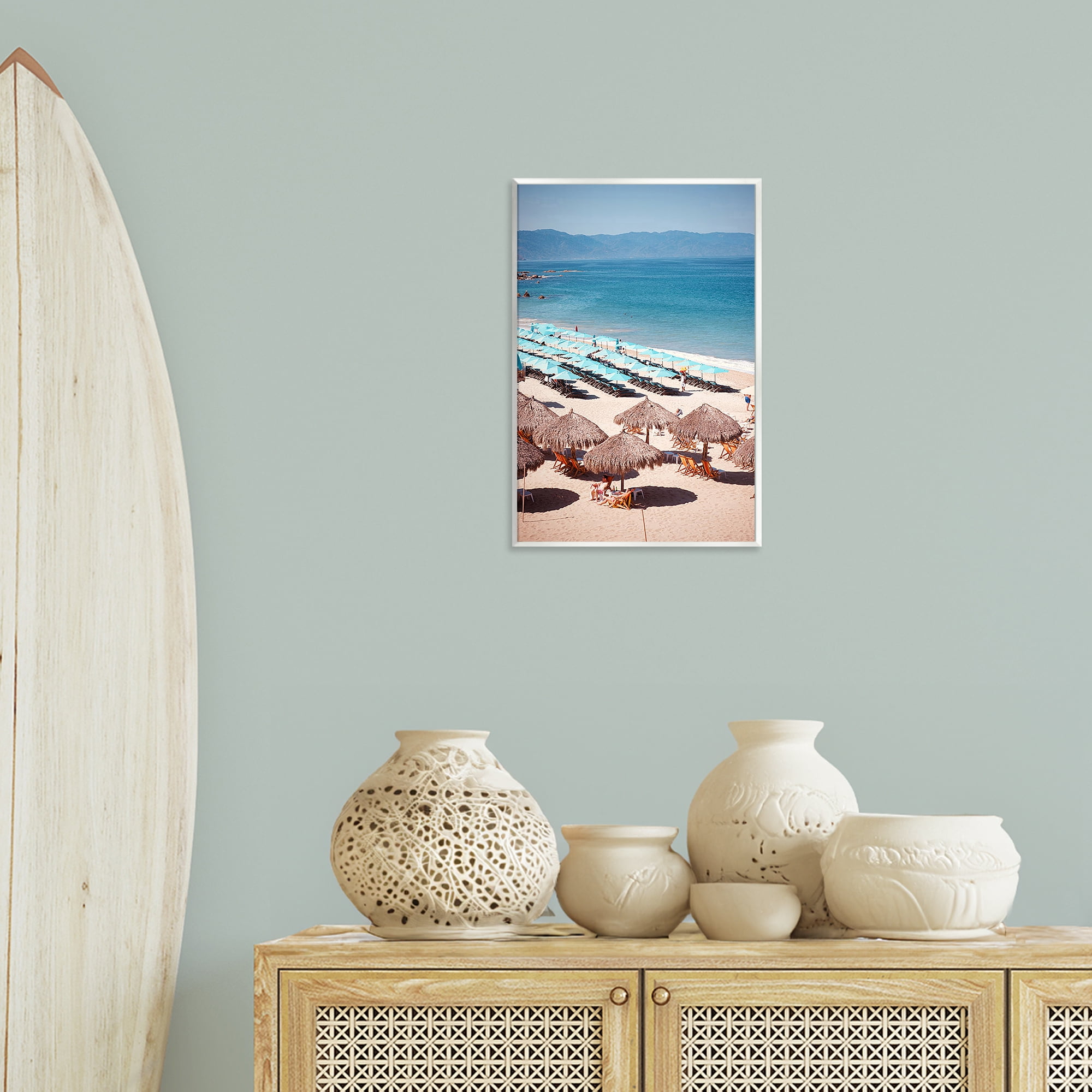 Stupell Industries Beach Canopies View Nautical & Beach Photography Unframed Art Print Wall Art, 13 x 19