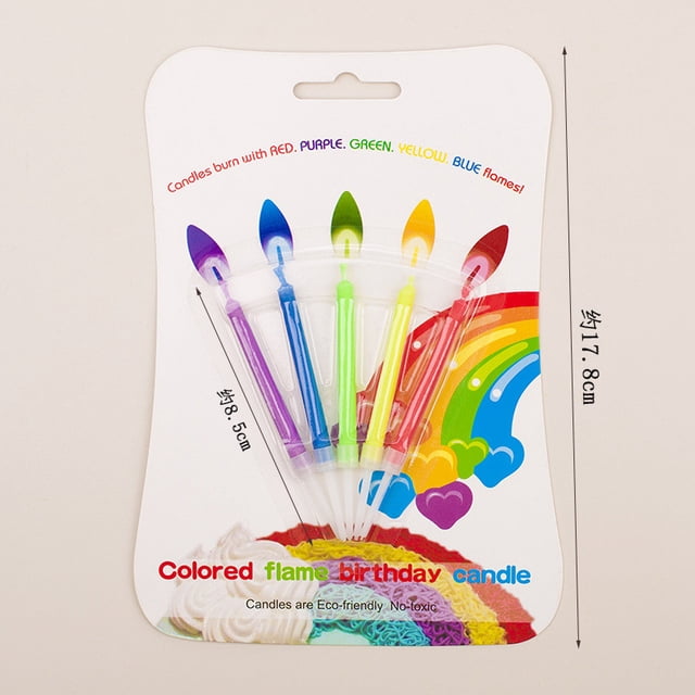 Bougies à Flamme Colorée pour Gâteaux d'Anniversaire et Fêtes - Flammes Bleues, Rouges, Vertes et Jaunes Durables pour Usage Intérieur et Extérieur