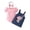 Pink, variant on WOYY Girls Summer Outfits Cartoon Print Romper Denim Suspender Skirt Headband, Sizes 0-18M