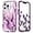 Purple, variant on Compatible with iPhone 13 Pro Max Marble Case Glitter Marble Pattern Case Fashion Luxury 3 in 1 Shockproof Protective Cover for iPhone 13 Pro Max (6.7 inch) Women and Girls