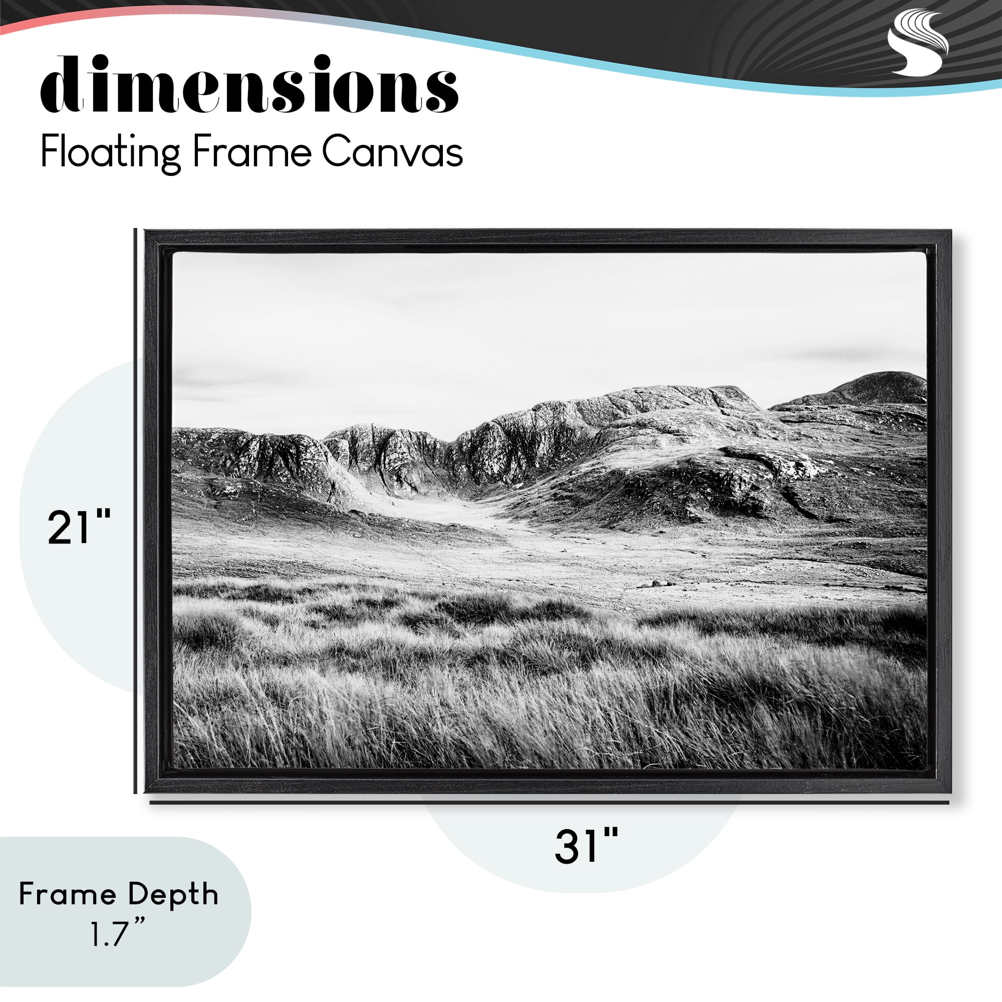 Stupell Industries Magnificent Countryside View Black Framed Floater Canvas Wall Art, design by Andy Amos