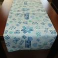 thumbnail image 2 of Cotton Print Table Runner Floral Quilting Pattern Flowers Hearts and Butterfly Blue, 2 of 3