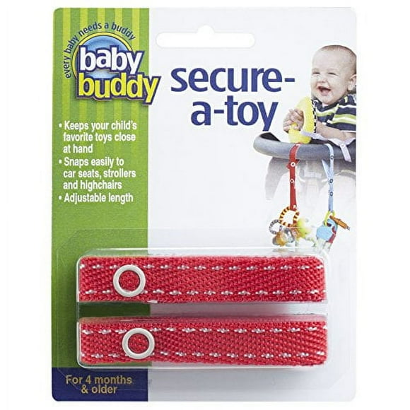 Baby Buddy 2 Pcs Sécurise-un-Jouet, Couture Rouge/blanc
