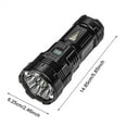 thumbnail image 3 of Outdoor Flashlight Super Bright LED Long Range Type-C Rechargeable Waterproof Torch | Multi Dimming Modes | Lithium Battery | ABS Durable Case | Survival Camping Hiking | 1 Pack, 3 of 9