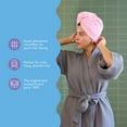 thumbnail image 6 of Turbie Twist Microfiber Hair Towel Wrap for Women and Men | 2 Pack | Bathroom Essential Accessories | Quick Dry Hair Turban for Drying Curly, Long & Thick Hair - Deep Claret & Sea Pink, 6 of 7