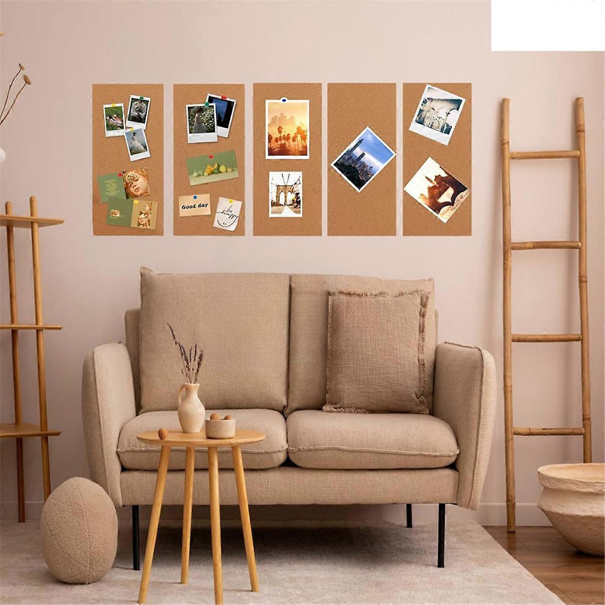 Cork Board Bulletin Board, Small Rectangular Pin Board For Wall, Self-Adhesive Cork Board For Office