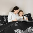 thumbnail image 5 of Castle Fairy Teens Black Grey Bow-Tie Bedding Comforter Set 2pcs,Animal Leopard Cheetah Print Twin Comforter Sets Microfiber,Old Fashion Dreamy Princess Breathable Bedding Set, 5 of 8