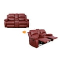 thumbnail image 4 of Ainehome Reclining Living Room Loveseat, Red Leather Recliner with Two Cup Holders, 4 of 6