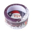 thumbnail image 1 of Ounissouiy Lata de dulces de Navidad con tapa transparente, latas de galletas con estampado de Papá Noel, contenedores para Baby Shower, para Kits de decoración para fiestas Violeta, 1 of 6