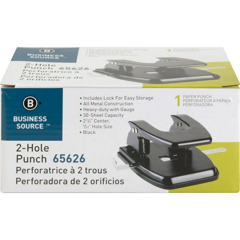 Business Source, BSN65626, Heavy-Duty 2-Hole Punch, 1 Each