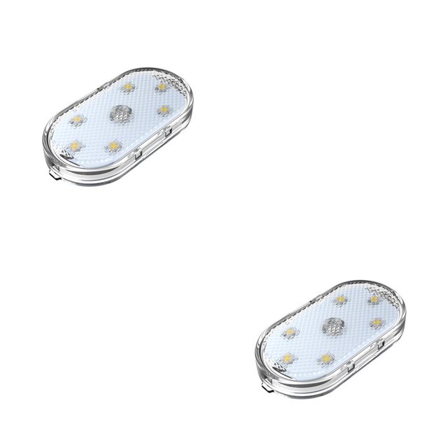 Riwesomey 2 piezas de luces de coche USB táctil Universal vehículo camión automotriz Interior maletero decoración atmósferas lámpara de Blanco 2piezas