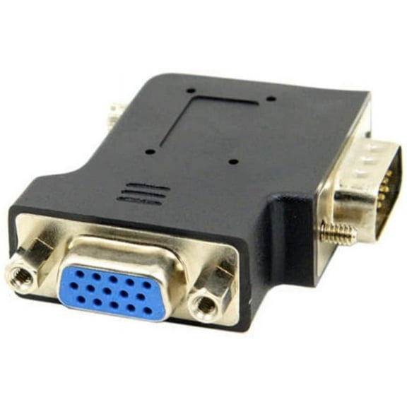 Toptekits 2-Pack Vertical Flat Left Angled 90 Degree VGA SVGA Male to Female Adapter,Left Angle VGA 15 Pin Male to Female Converter Adapter for TV, Projectors, Monitors (Left Angled)
