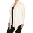 thumbnail image 4 of Women's Plus Size Casual Long Sleeve Draped Open Front Solid Cardigan XL-4XL, 4 of 6