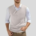 thumbnail image 2 of Men's Knitted Sweater Vest Sleeveless V Neck Lightweight Breathable Casual Spring Summer Comfortable Stretchable Fashion Top Mens Basic Tee Shirts Summer Classic T-Shirts, 2 of 6