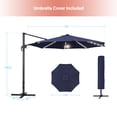 thumbnail image 2 of FLAME&SHADE 11FT LED Cantilever Umbrella with Solution-Dyed Fabric, Aluminum Frame, and 360° Rotation, Blue, 2 of 7
