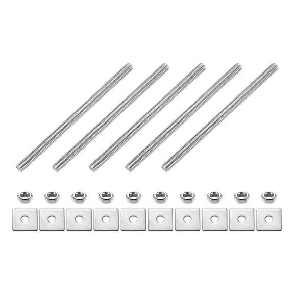 5Pack Fully Threaded Rod, M4 x 70mm 304 Stainless Steel with Nuts Washers