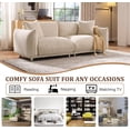 thumbnail image 5 of 87" Teddy Sherpa Sofa Couch for Living Room, 2 Seater Deep Seat Comfy Couch, 2 Cushions, 2 Pillows,Beige, 5 of 6