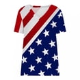 thumbnail image 2 of Jophufed Independence Day Shirts for Women 2025 Casual T-shirt Star Printed V-Neck Short Sleeve Pullover Tops Blouse Labor Day Sale, 2 of 6