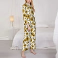 thumbnail image 2 of Bingfone Womens Pajama Sets Sunflowers and Bees Print,Long Sleeve Loungewear Pajamas Set-Medium, 2 of 8