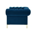 thumbnail image 2 of Inspired Home Letty Velvet Button Tuffted Accent Club Chair with Gold Trim, Navy Office Sofas, 2 of 8