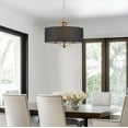thumbnail image 5 of Kira Home Alondra 20" Drum Gold Chandelier, Black Linen Shade, Farmhouse Hanging Light, Black Drum Shade, Warm Brass, 5 of 8