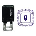 thumbnail image 1 of Printtoo Alphabet Q Monogram Initial Square Swirl Border Self Inking Rubber Stamp Office Stationary, 1 of 7