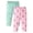 Green, variant on Baby Girls Leggings Pants 2 Pack Cotton Knit Toddler Print Solid Multipack Stretchy Soft Multicolor 12-18 Months