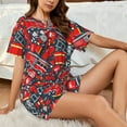 thumbnail image 6 of Bixox Women's Fire Sign Printed Pajama Set 2 Piece Lounge Set Top and Shorts Soft Pajamas, Shorts with Pockets, 6 of 7