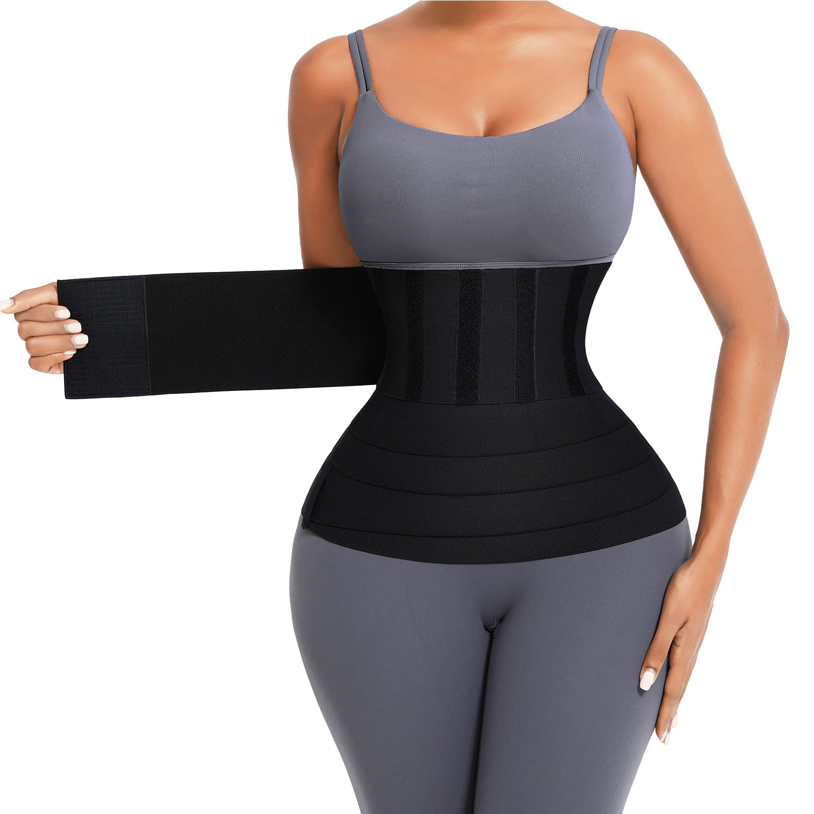 Waist Wraps for Stomach Waist Trainer for Women Snatch Up Bandage Wrap with Loop Waist Trimmer Sweat Belt for Gym 